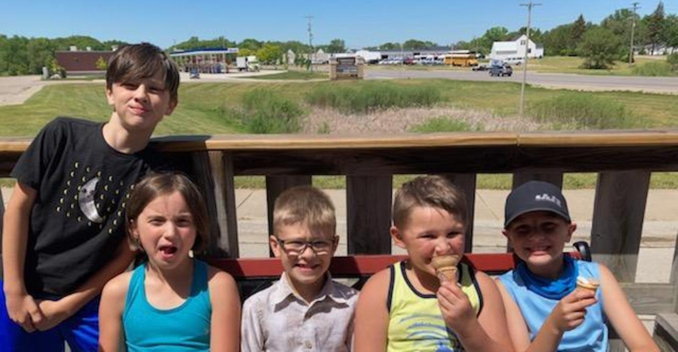 Students enjoy ice cream from Cone Corral as a PBIS reward.