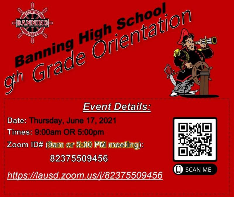 9th Grade Orientation - Thursday, June 17, 2021 at 9am OR 5pm Featured Photo