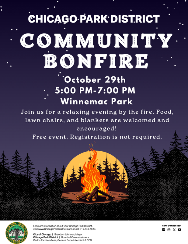 Community Bonfire in Winnemac Park Featured Photo