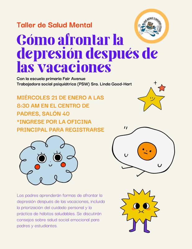 Taller para Padres: Cómo Afrontar la Depresión Después de las Fiestas