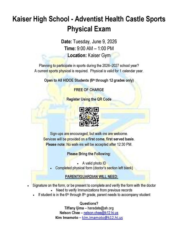 Free Physicals flyer