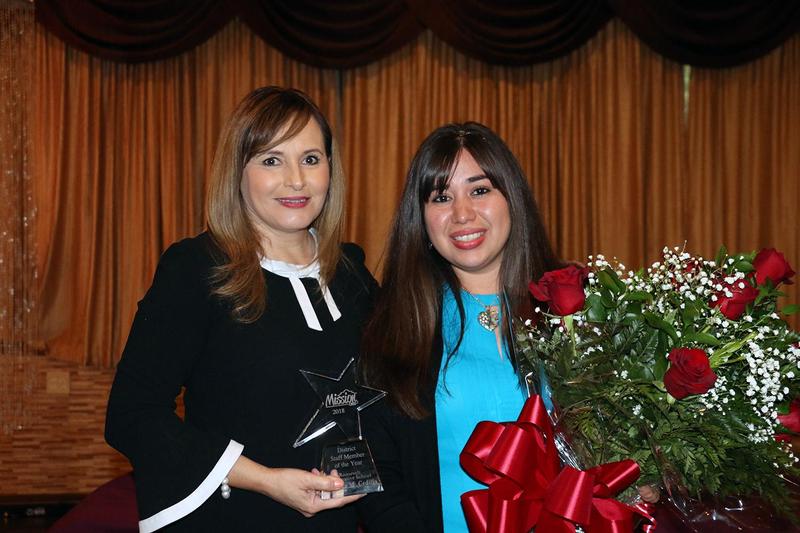 Cris Valdez with award winner Amanda Cedillo