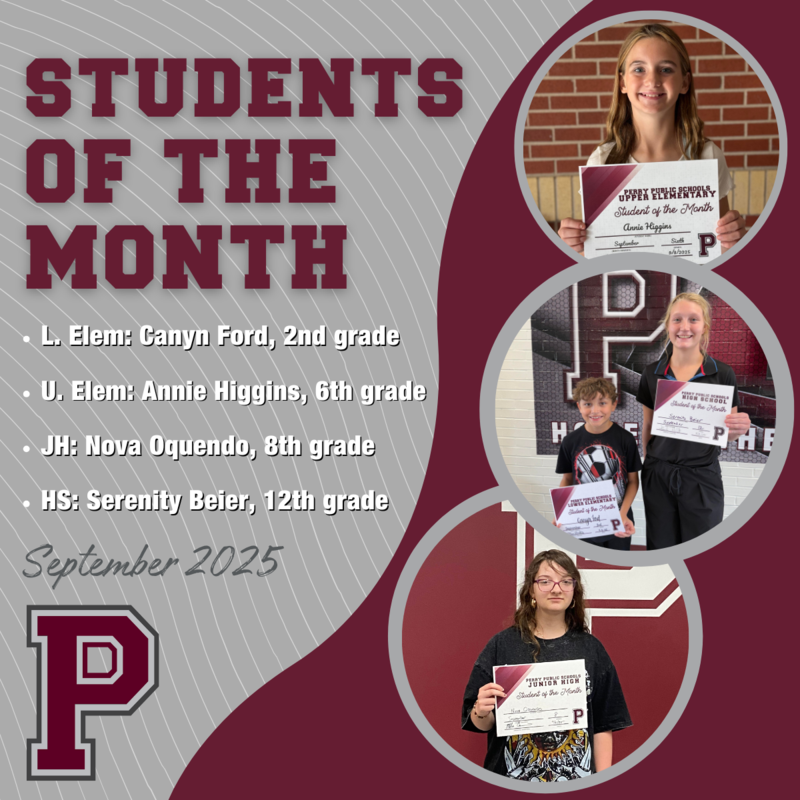 Sept. 2025 PPS Students of the Month
