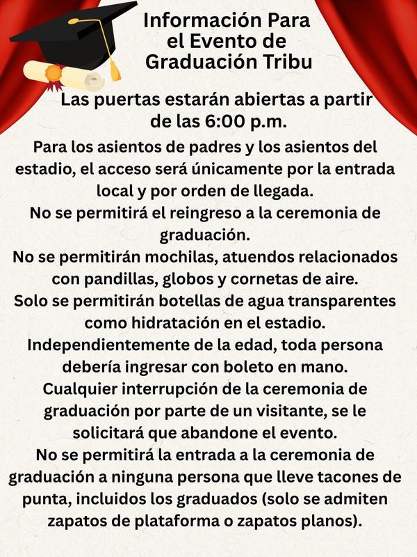 Graduation Info Spanish