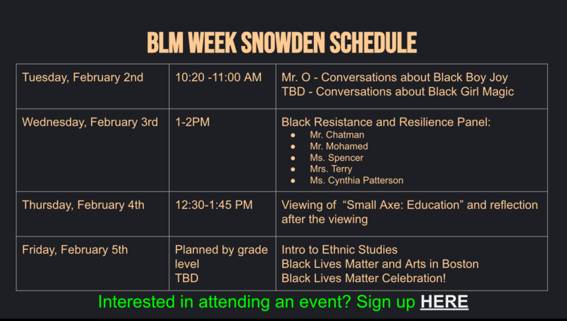 BLM WEEK AT SNOWDEN