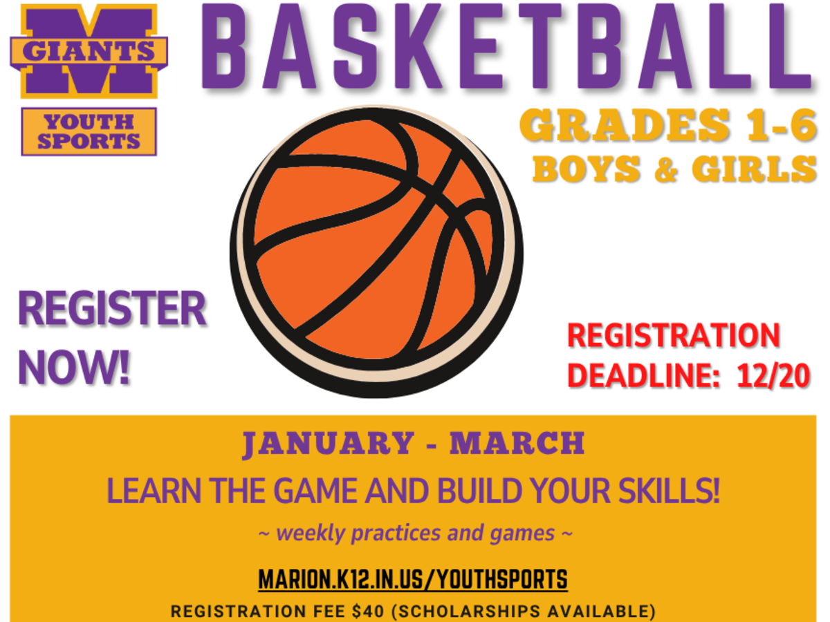 promo graphic - Marion Youth Sports basketball