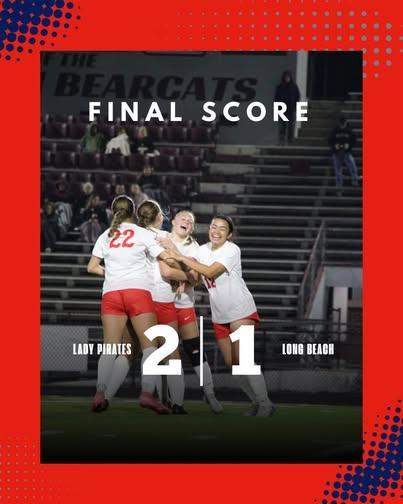 The Lady Pirates win 2-1 against Long Beach!