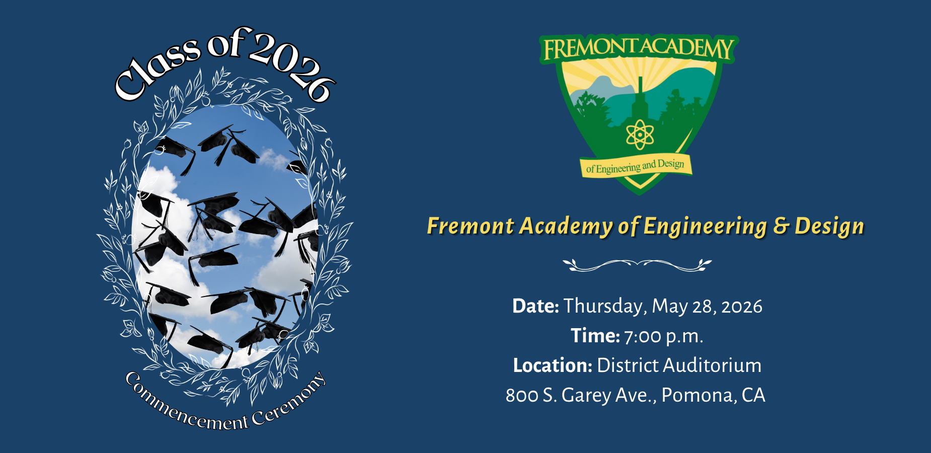 Fremont Academy graduation shuffle banner