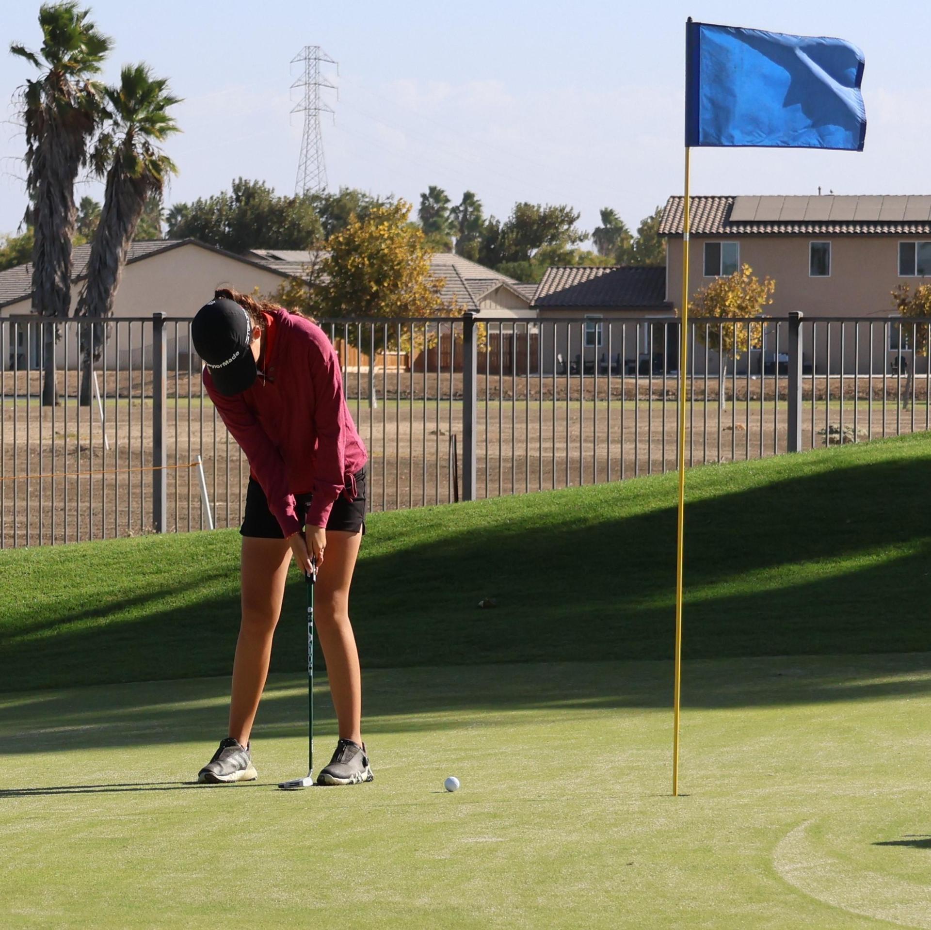 Girls golfers in action at the championships