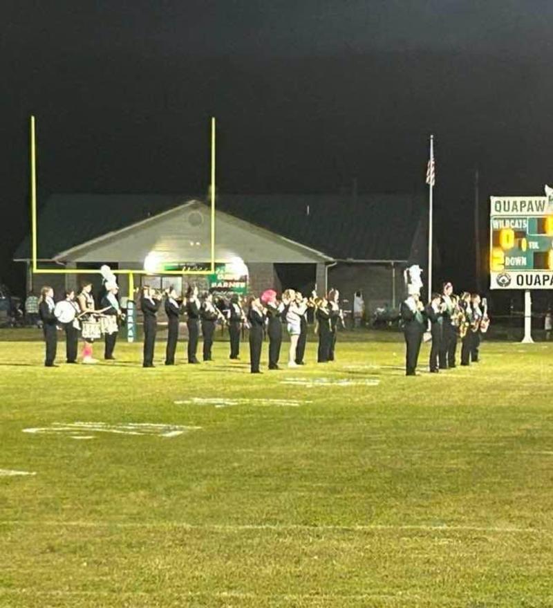 Marching band on the football field