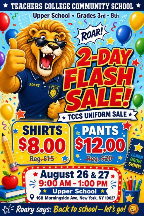 Flash Uniform Sale at the Upper School