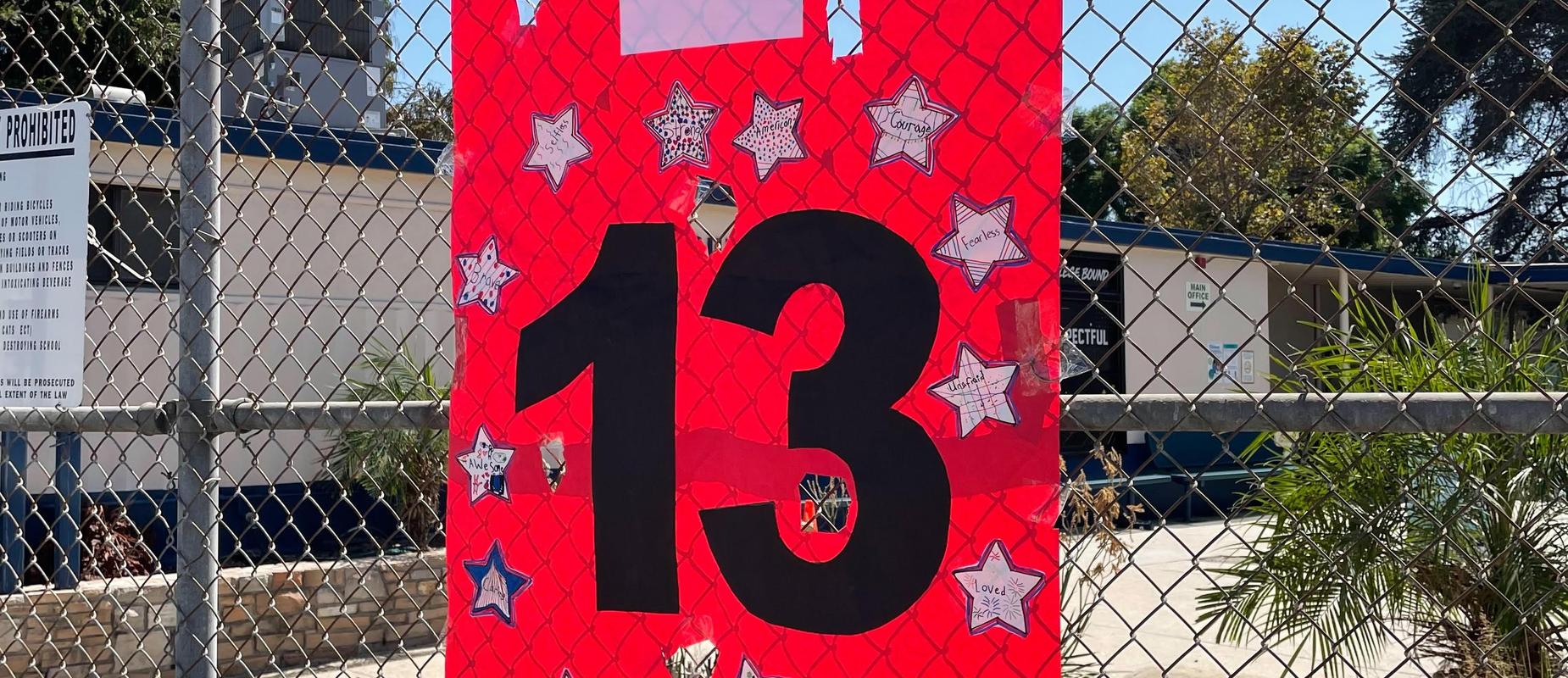 red banner 13