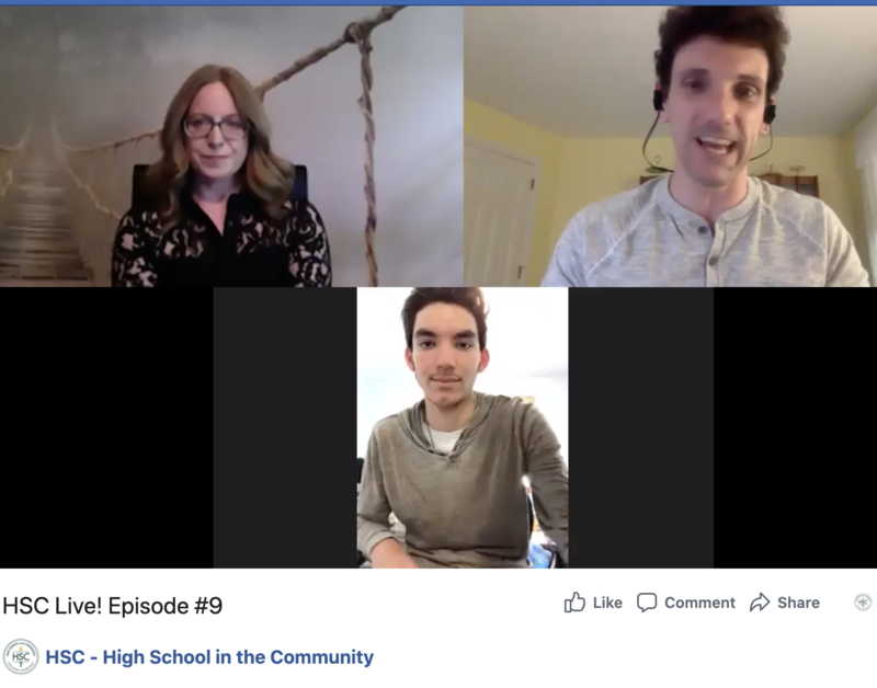 Screenshot of three people on a zoom call