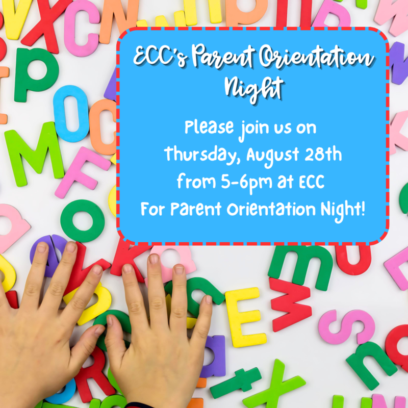 August 28 at 5pm until 6pm is Parent Orientation Night!