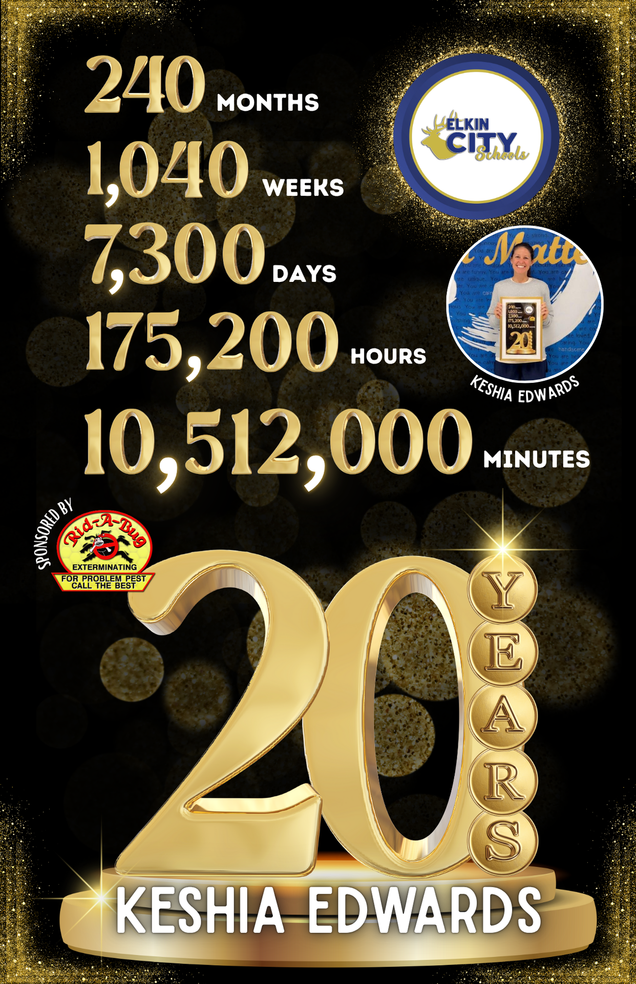 Years of service graphic - 20 years Keshia Edwards