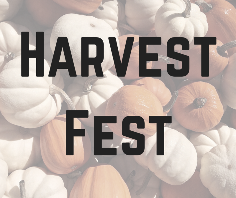 pumpkin photo with text Harvest Fest