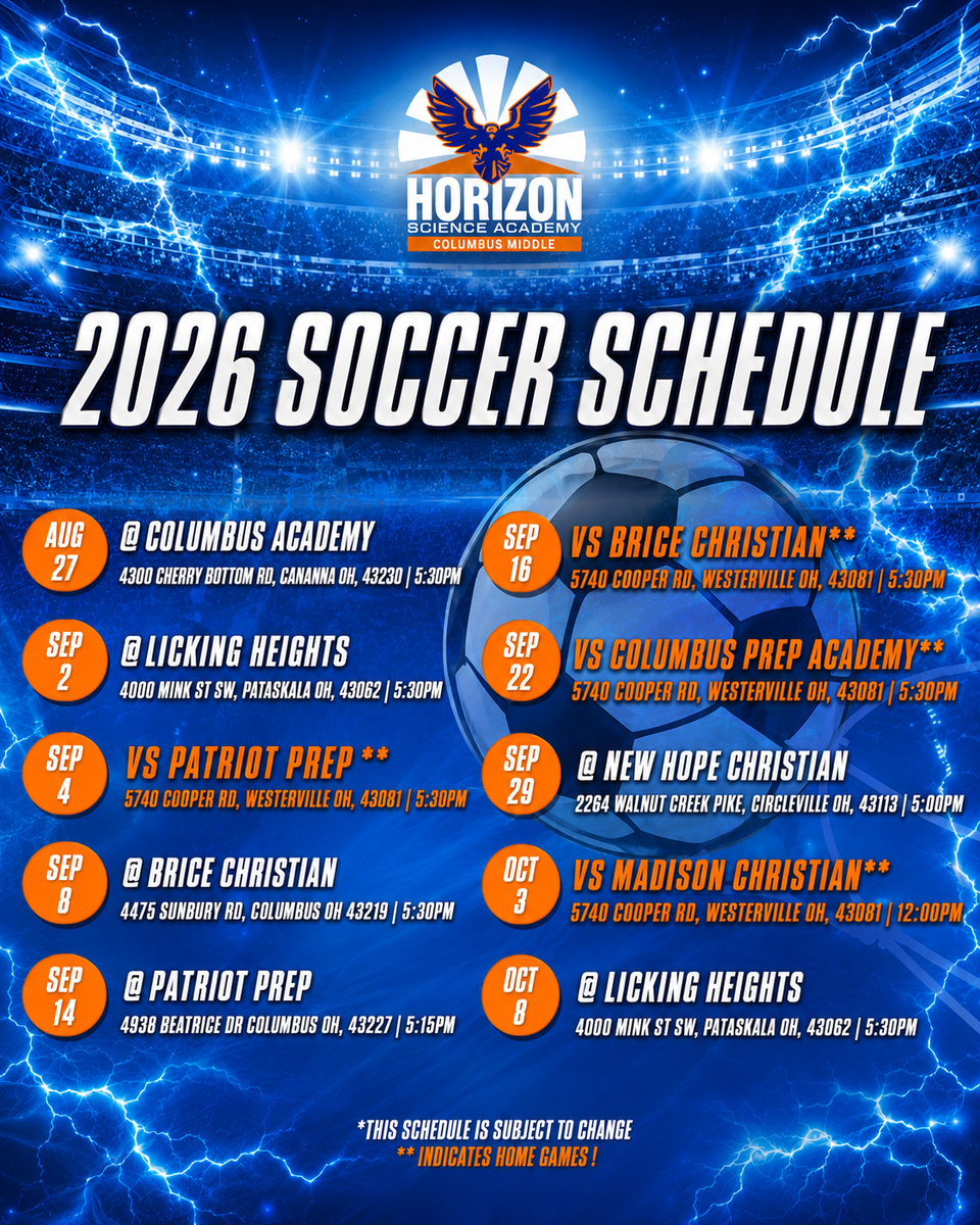 2026 Soccer Schedule
