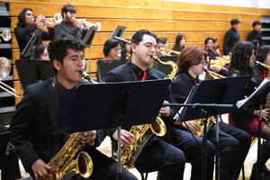 Whittier High Jazz Band perform during State of the District.