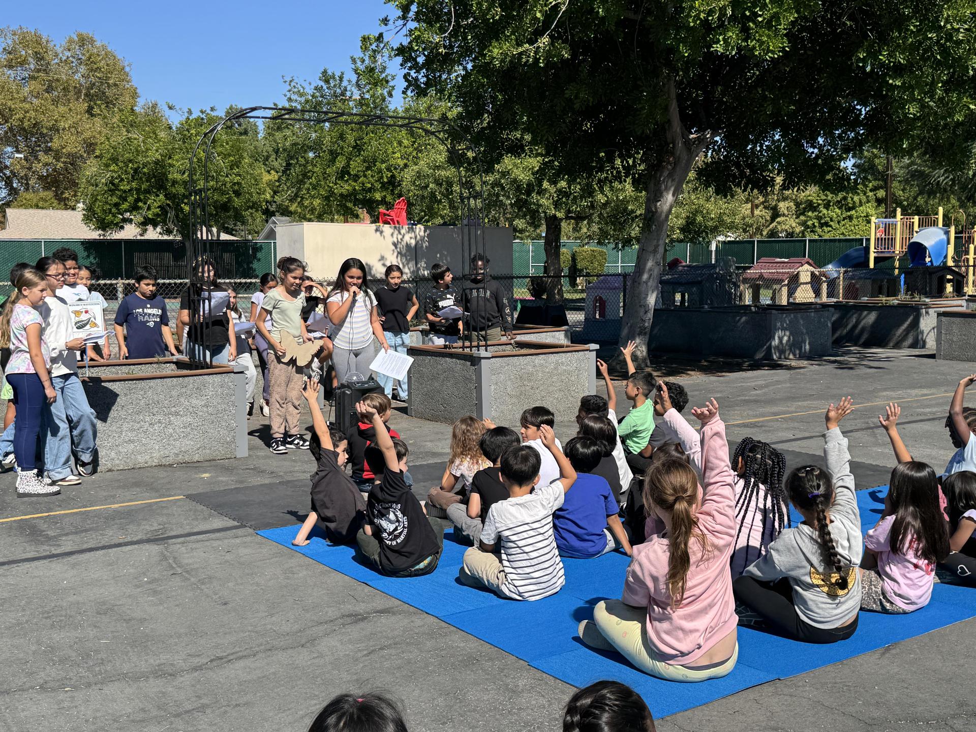 Students working on stewardship project