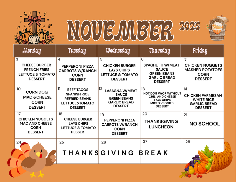 November Lunch Menu