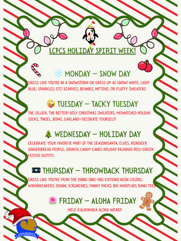 LCPCS 2025 Winter Spirit Week