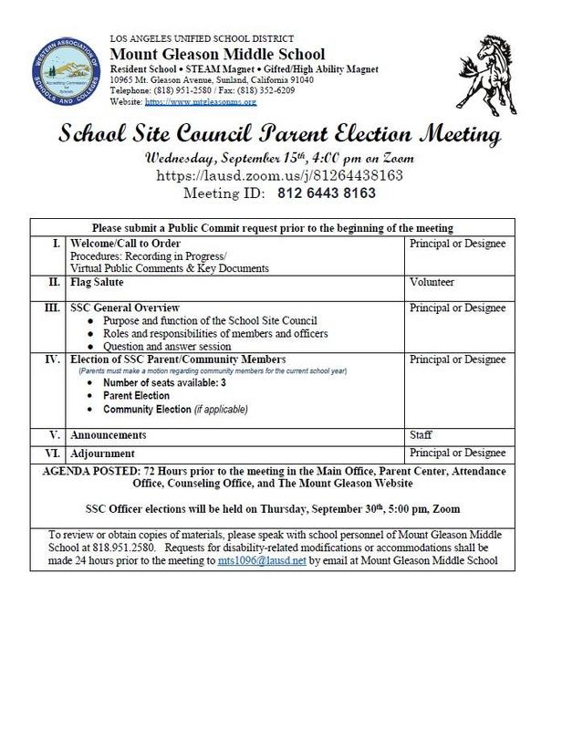 School Site Council Election Meeting