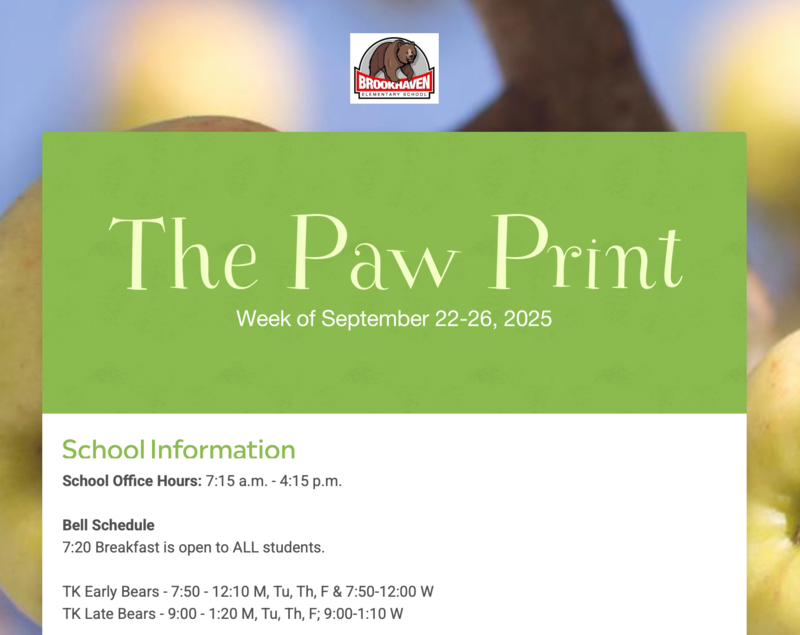 The Paw Print: Week of September 22nd