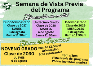 Program Preview Week Details in Spanish