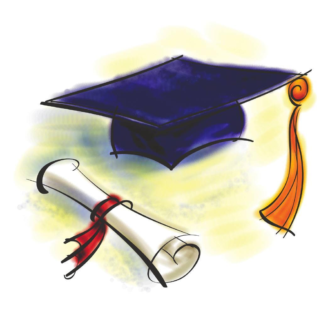 Graduation cap and diploma