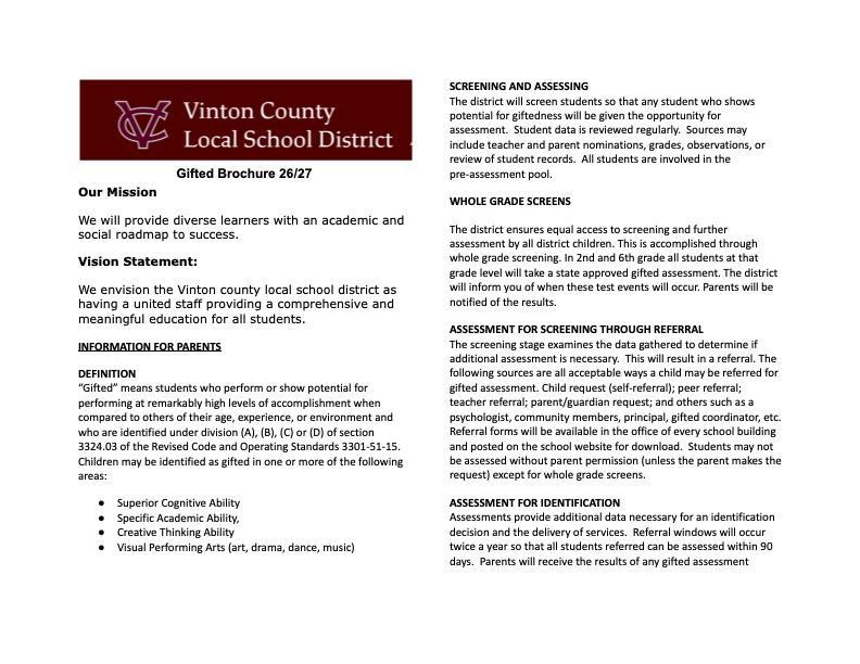 Gifted Brochure