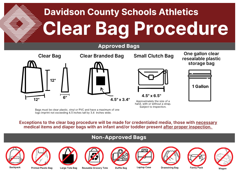 Davidson County Schools Athletics Clear Bag Procedure