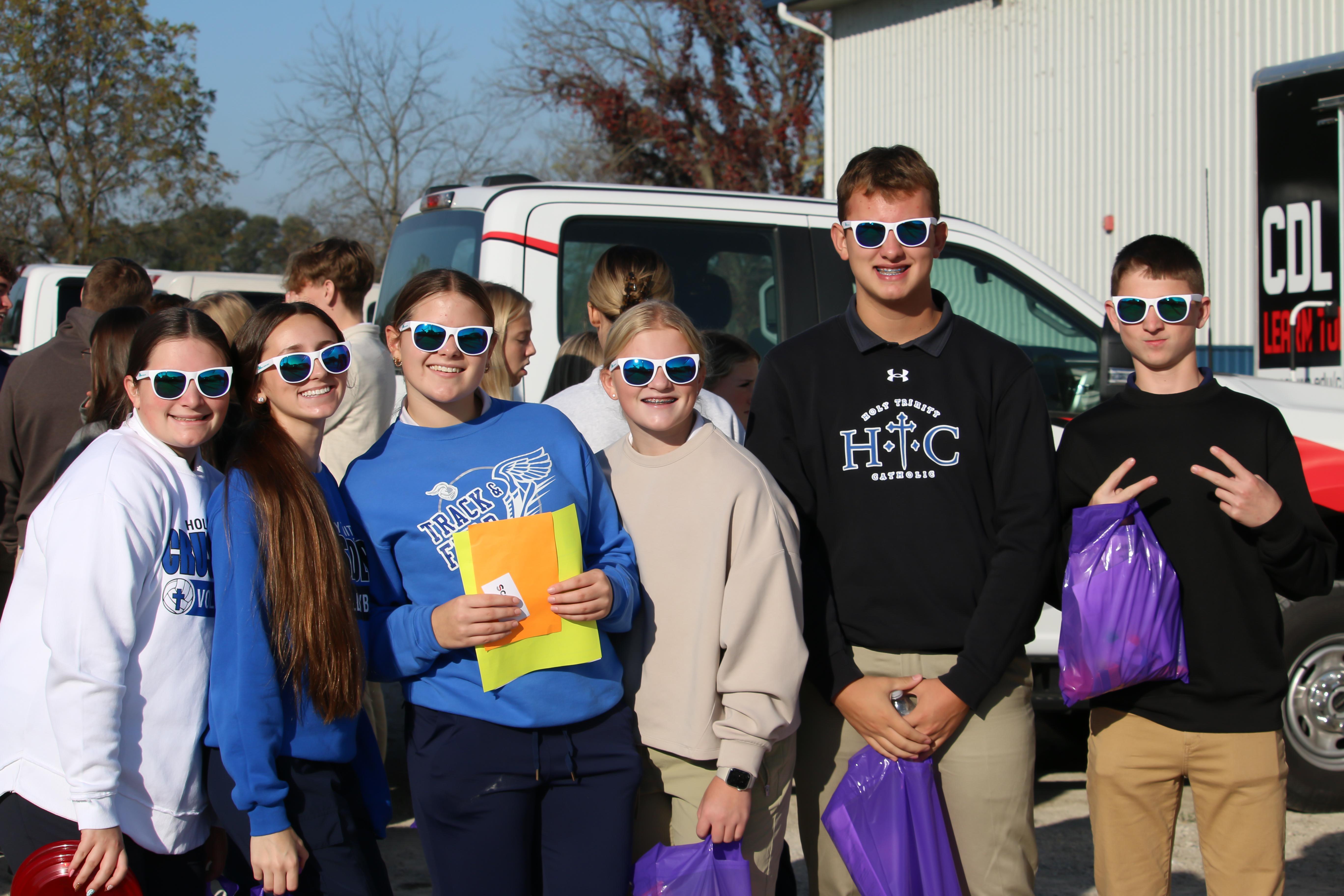 students outside