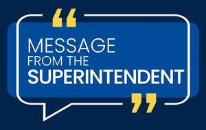 font that reads message from the superintendent