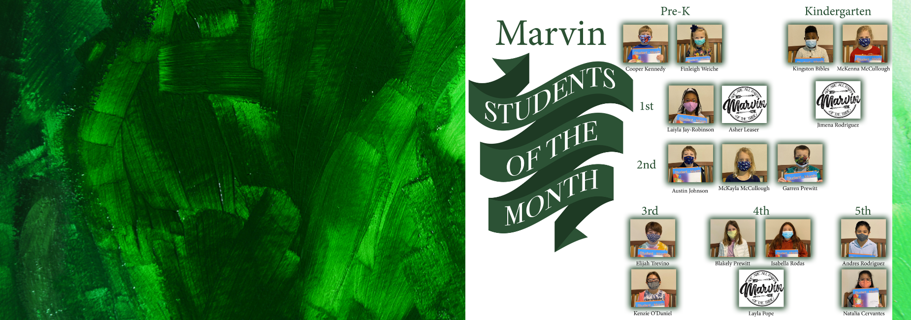 collage of pictures of students of the month