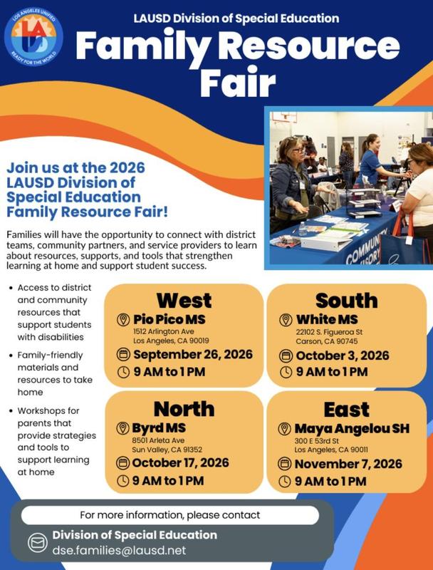 Join us for LAUSD 2026 special education resource fair.