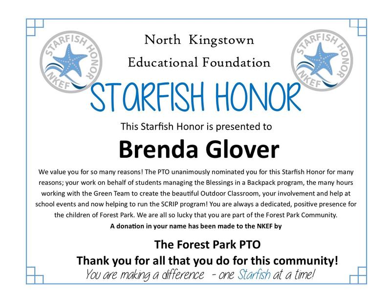 Congratulations Miss Glover! NK Educational Foundation Starfish Honor! Featured Photo