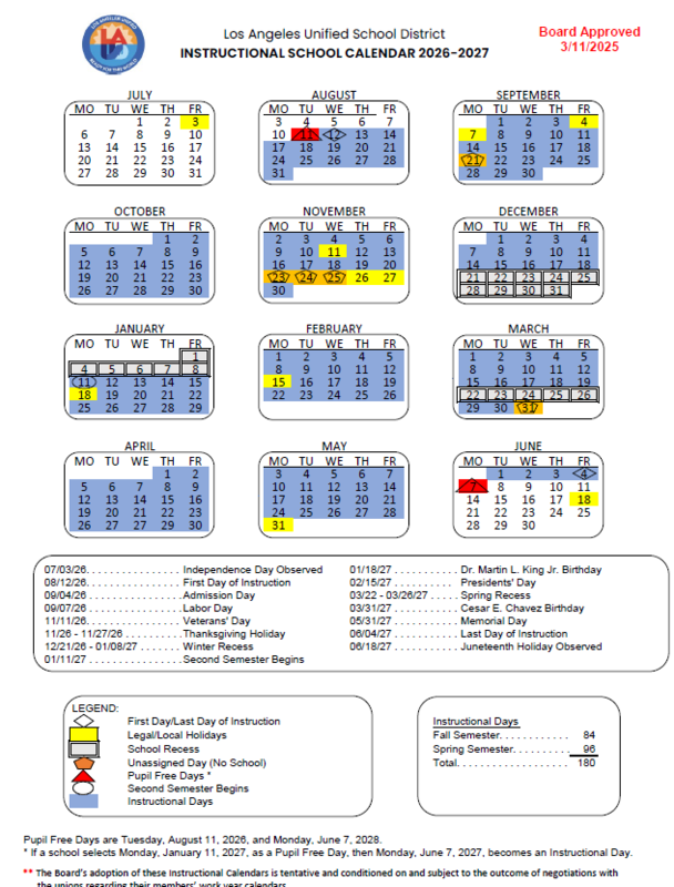 Instructional Calendar