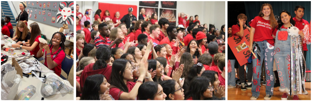 Students make mums, cheer at Pep Rally, and show off senior pride with decorated jeans.