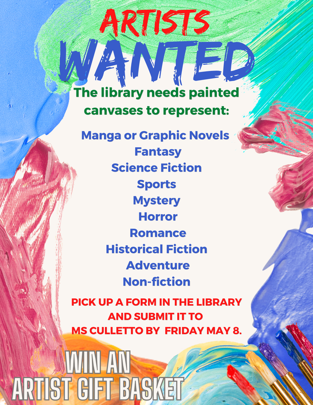 Artist's Wanted for Library Paintings Flyer