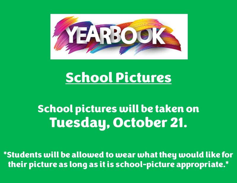 School Pictures - Tuesday, October 21