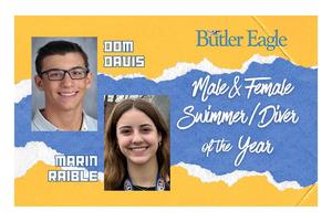 Headshots of two swimmers honored as Athletes of the Year.