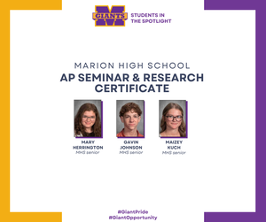 promo graphic - AP Seminar & Research Certificate, MHS, 2025-26