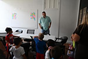 PreK students learning the campus.
