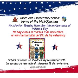 Veterans Day (No School)