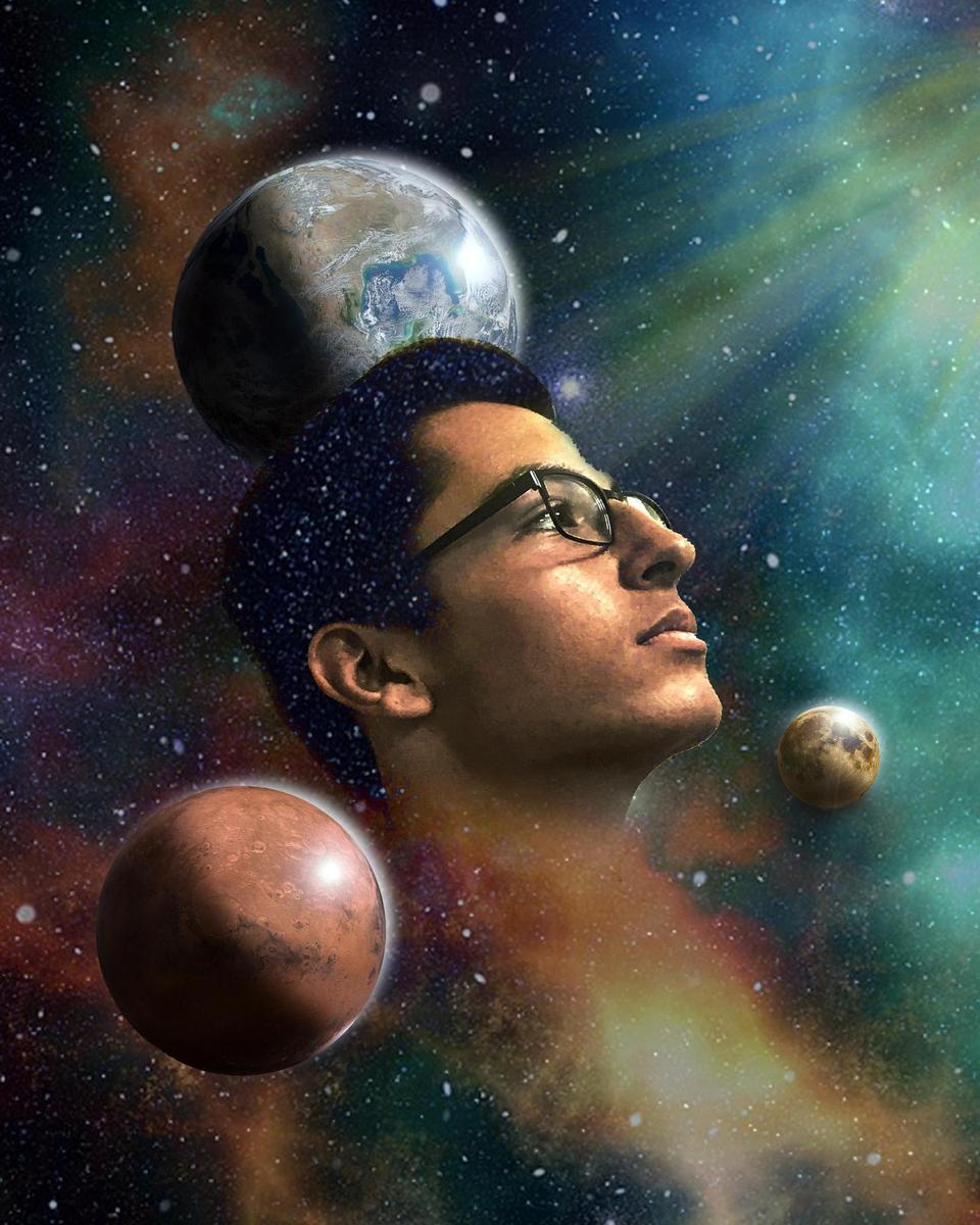head in the planets graphic design