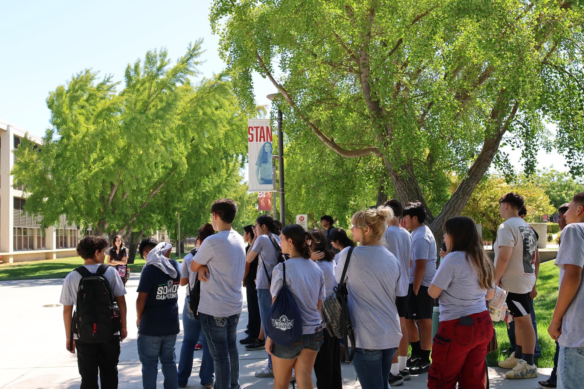 freshmen and staff participating in the summer bridge program