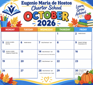 October Calendar English
