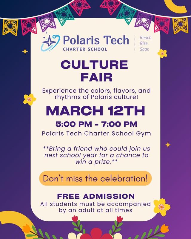 Join us for our Culture Fair on March 12th 5-7pm