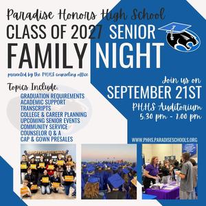 senior family night flyer