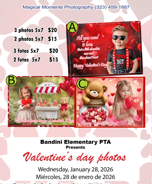 PTA Valentine Day Photo Fundraiser